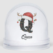 Monogram Family Christmas Antlers Santa Hat PHOTO (正面)