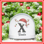 Monogram Family Christmas Antlers Santa Hat PHOTO