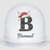 Monogram Family Christmas Antlers Santa Hat PHOTO (正面)