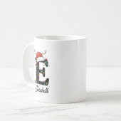 Monogram Family Christmas Antlers Santa Hat PHOTO コーヒーマグカップ (正面左)