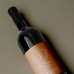 Monogram family name classy elegant template ワインラベル<br><div class="desc">Custom monogram family name and established year elegant classy chic beige terracotta personalized wine labels.         A modern gift or party supply for weddings,  anniversaries,  housewarmings,  Thanksgiving,  Christmas,  or any other occasion.</div>
