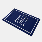 Monogram Family Year Navy Blue Champagne ドアマット (アングル)