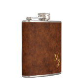Monogram Faux Brown Leather Flask フラスク (右)