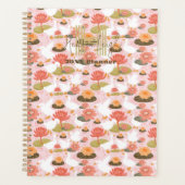 Monogram Floral Goose Waterlily  Pattern プランナー手帳 (正面)