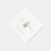 Monogram Floral Hochzeiten Serviette スタンダードカクテルナプキン (角)