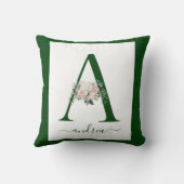 Monogram Floral Letter A クッション (裏面)