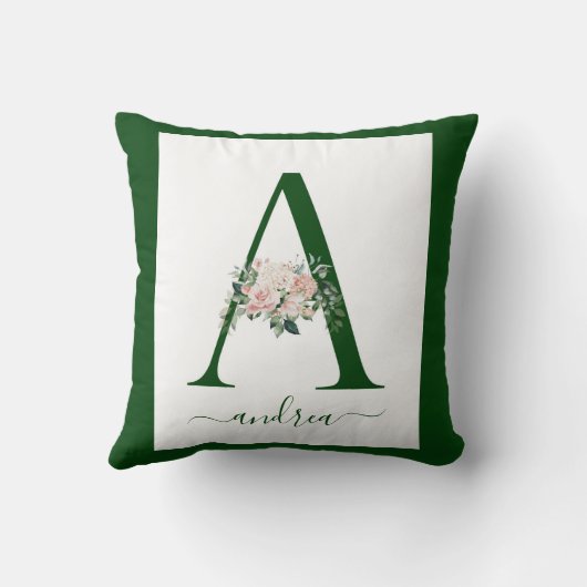 Monogram Floral Letter A クッション (裏面)