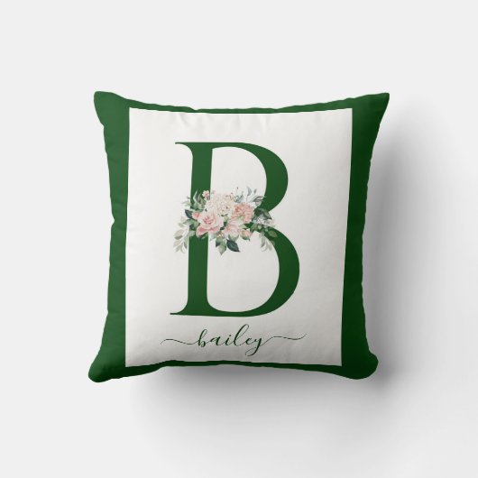 Monogram Floral Letter B クッション (裏面)