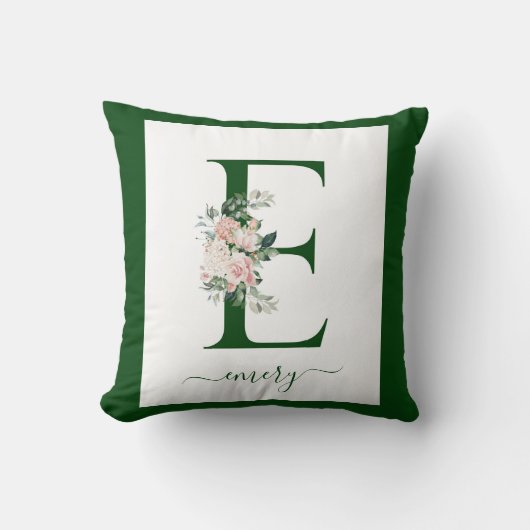 Monogram Floral Letter C クッション (正面)