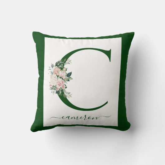 Monogram Floral Letter C クッション (裏面)
