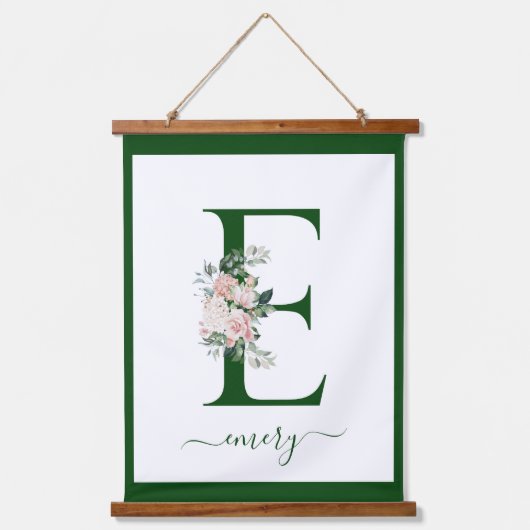 Monogram Floral Letter C 吊り下げ型タペストリー (正面)