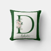 Monogram Floral Letter D クッション (正面)