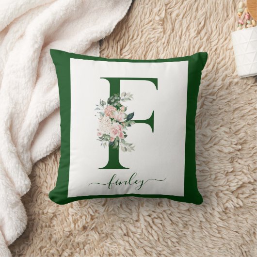 Monogram Floral Letter F クッション (ブランケット)
