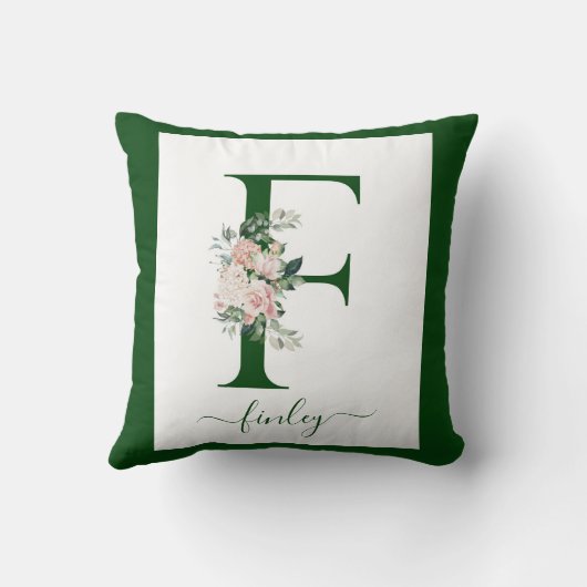 Monogram Floral Letter F クッション (裏面)