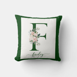 Monogram Floral Letter F クッション