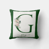 Monogram Floral Letter G クッション (裏面)