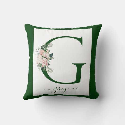 Monogram Floral Letter G クッション (裏面)