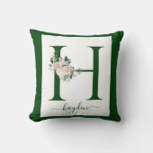 Monogram Floral Letter H クッション (正面)