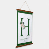 Monogram Floral Letter H 吊り下げ型タペストリー (傾斜あり)