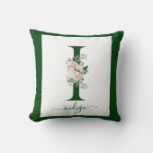 Monogram Floral Letter I クッション (正面)