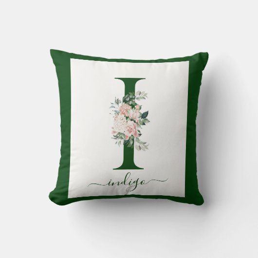 Monogram Floral Letter I クッション (正面)