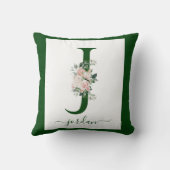 Monogram Floral Letter J クッション (裏面)