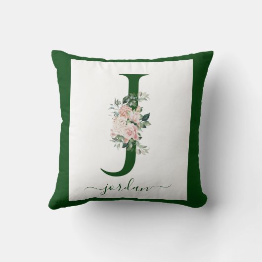 Monogram Floral Letter J クッション (裏面)