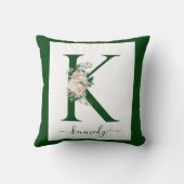 Monogram Floral Letter K クッション (裏面)
