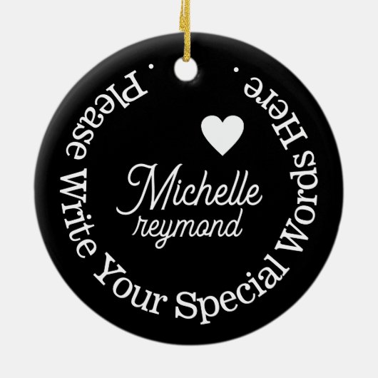 Monogram for Her with名前をカスタムする セラミックオーナメント (裏面)