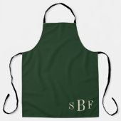 Monogram Forest Green Boho Moody Kitchen Gift エプロン (正面)