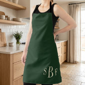 Monogram Forest Green Boho Moody Kitchen Gift エプロン