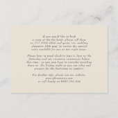 Monogram Formal Floral Crest Wedding Info エンクロージャーカード (裏面)