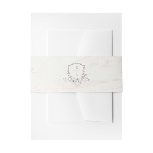 Monogram French Country Personalized Wedding 招待状ベリーバンド (正面例)