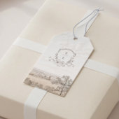 Monogram French Country Wedding Personalized ギフトタグ