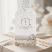 Monogram French Country Wedding Personalized ギフトタグ