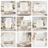 Monogram French Country Wedding Personalized ギフトタグ