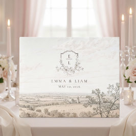 Monogram French Country Wedding Personalized ゲストブック