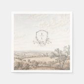 Monogram French Country Wedding Personalized スタンダードカクテルナプキン (正面)