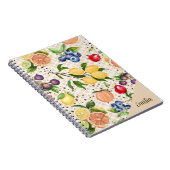 Monogram fruit pattern Pretty Brown Orange  ノートブック (右側)