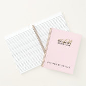 Monogram Funny Inspirational Pastel Pink Gold Chic ノートブック (内部)