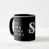 Monogram Funny Mama Matcha Tea Saying Minimalist  マグカップ (正面左)