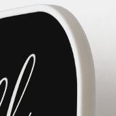 Monogram Funny Minimalist Black White Gold Chic ピックルボールラケット (左詳細)