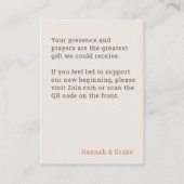 Monogram Gift & Bow QR Code | Wedding Registry エンクロージャーカード (裏面)