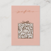 Monogram Gift & Bow QR Code | Wedding Registry エンクロージャーカード (正面)