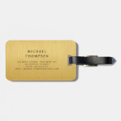 Monogram Gold Brushed Metallic Elegant ラゲッジタグ (裏面横)