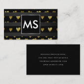 Monogram | Gold Hearts | Stripes 名刺 (正面/裏面)