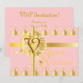 Monogram Golden Tiaras贈与Sweet sixteen-顧客 招待状 (正面/裏面)