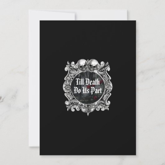 Monogram Gothic Ruins Roses Floral Wedding 招待状 (裏面)