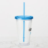Monogram Groom Name Simple Personalised tumbler アクリルタンブラー (右)