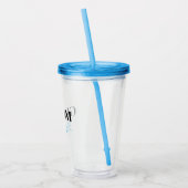 Monogram Groom Name Simple Personalised tumbler アクリルタンブラー (左)
